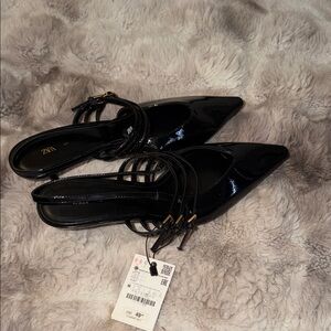 Zara Black Patent Heels